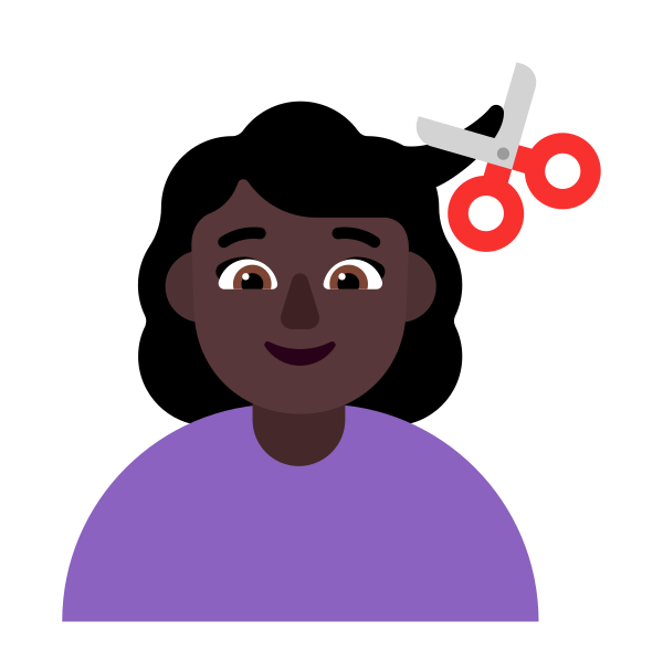 Woman Getting Haircut Flat Dark Vector