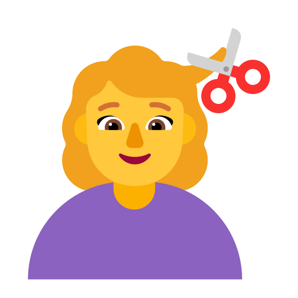 Woman Getting Haircut Flat Default