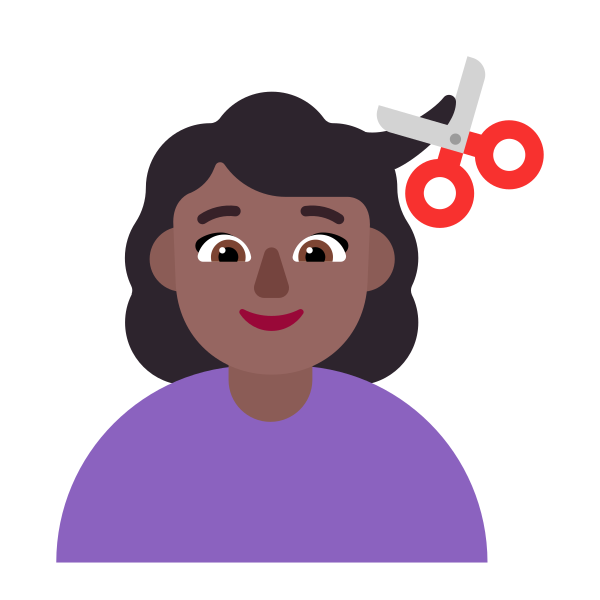 Woman Getting Haircut Flat Medium Dark Vector