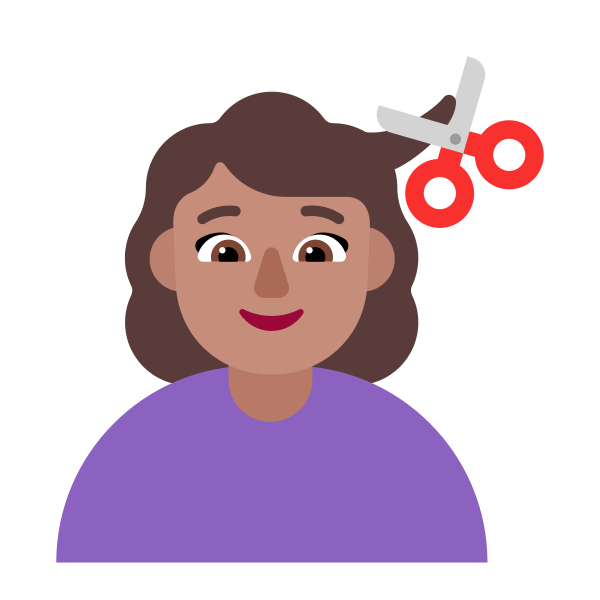 Woman Getting Haircut Flat Medium Vector