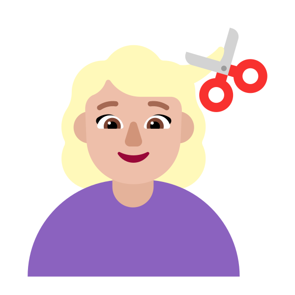 Woman Getting Haircut Flat Medium Light