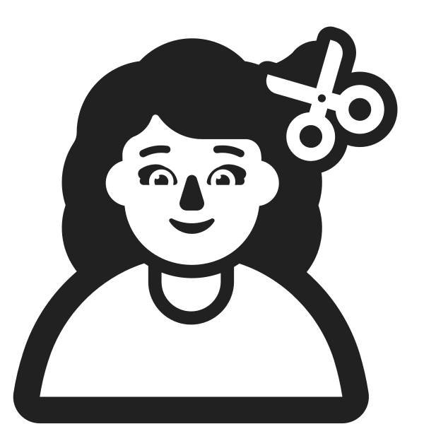 Woman Getting Haircut High Contrast Default