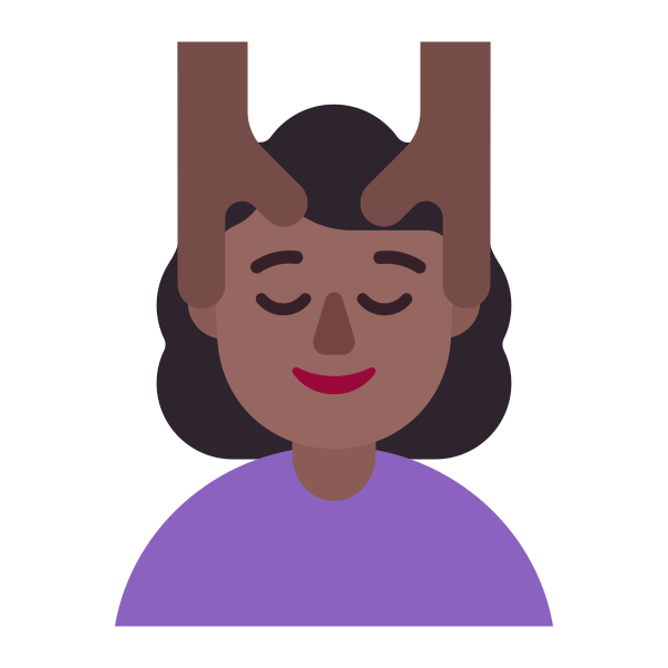 Woman Getting Massage Flat Medium Dark Vector