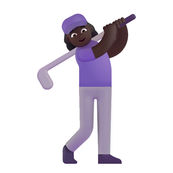 Woman Golfing Color Dark Vector