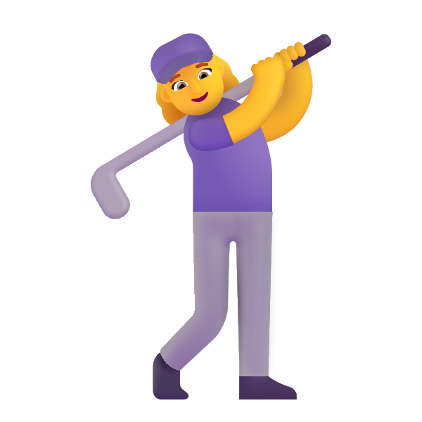Woman Golfing Color Default Vector