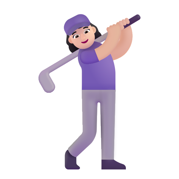 Woman Golfing Color Light Vector