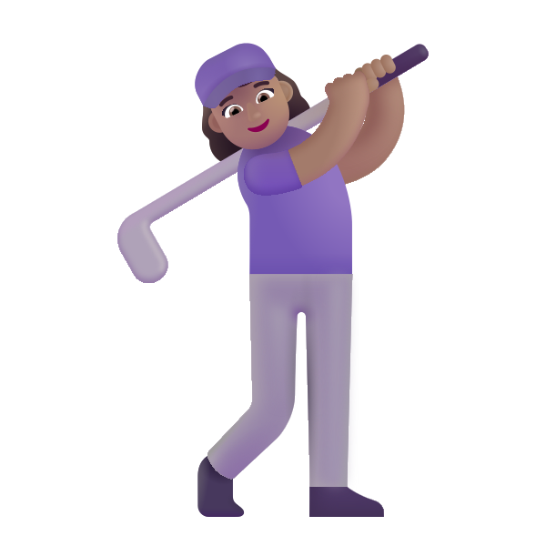 Woman Golfing Color Medium Vector