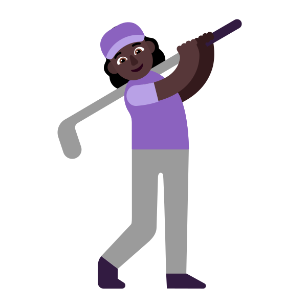 Woman Golfing Flat Dark