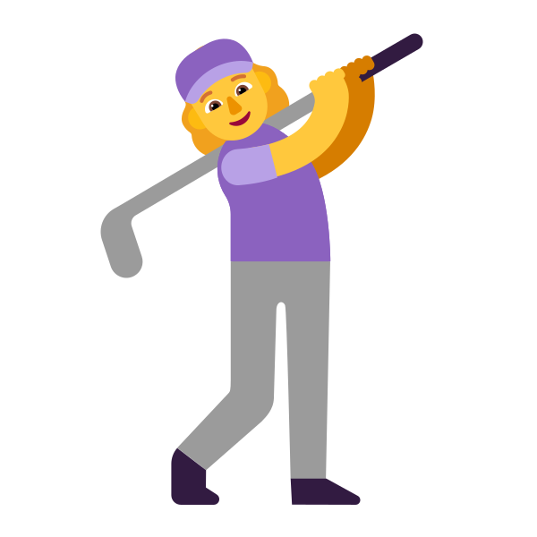 Woman Golfing Flat Default Vector