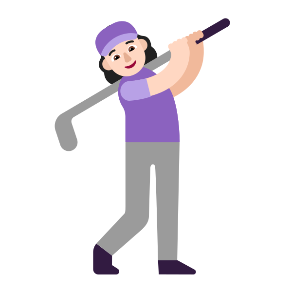 Woman Golfing Flat Light Vector