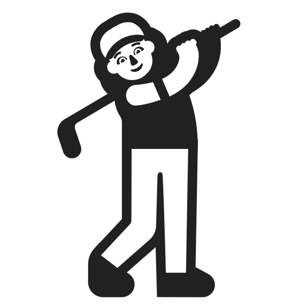 Woman Golfing High Contrast Default Vector