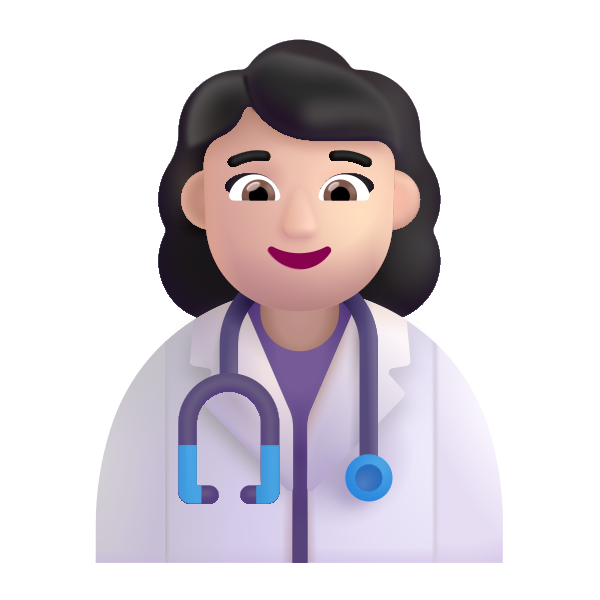 Woman Health Worker Color Light Vector
