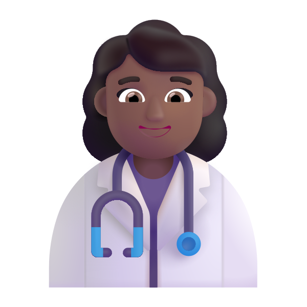 Woman Health Worker Color Medium Dark Vector