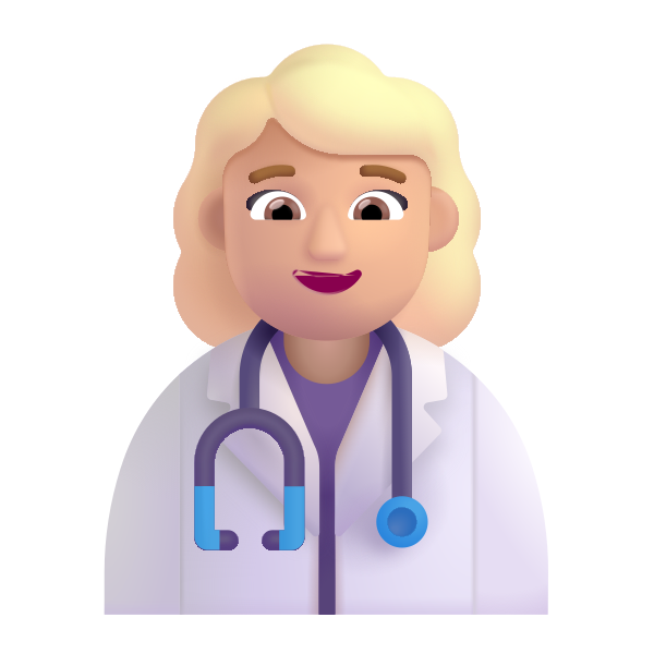 Woman Health Worker Color Medium Light Vector