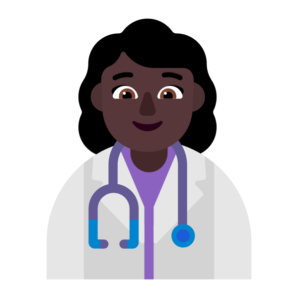Woman Health Worker Flat Dark