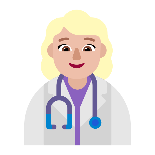 Woman Health Worker Flat Medium Light