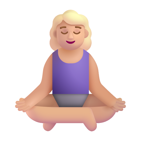 Woman In Lotus Position Color Medium Light Vector