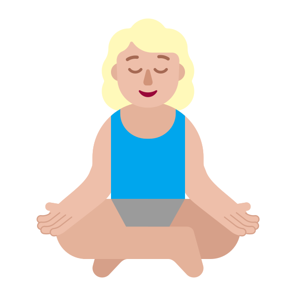 Woman In Lotus Position Flat Medium Light Vector
