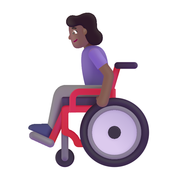 Woman In Manual Wheelchair Color Medium Dark Vector