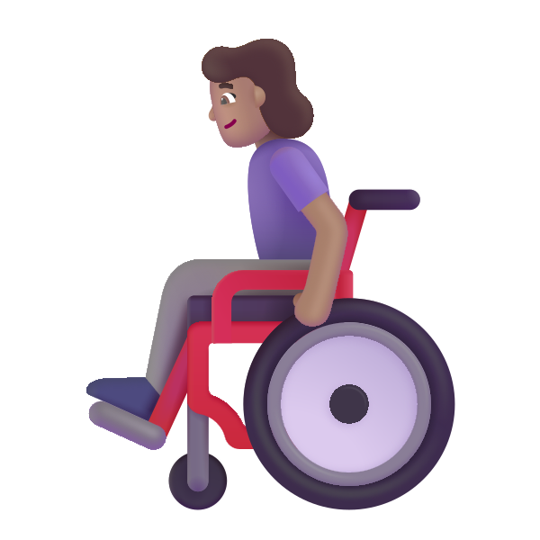 Woman In Manual Wheelchair Color Medium