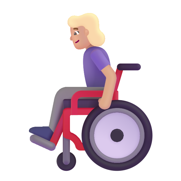 Woman In Manual Wheelchair Color Medium Light Vector