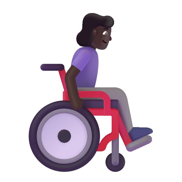 Woman In Manual Wheelchair Facing Right Color Dark Vector