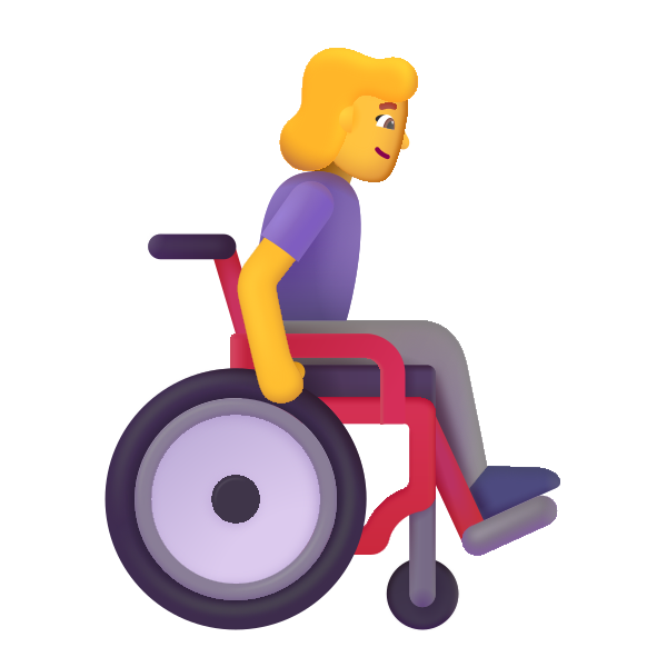 Woman In Manual Wheelchair Facing Right Color Default