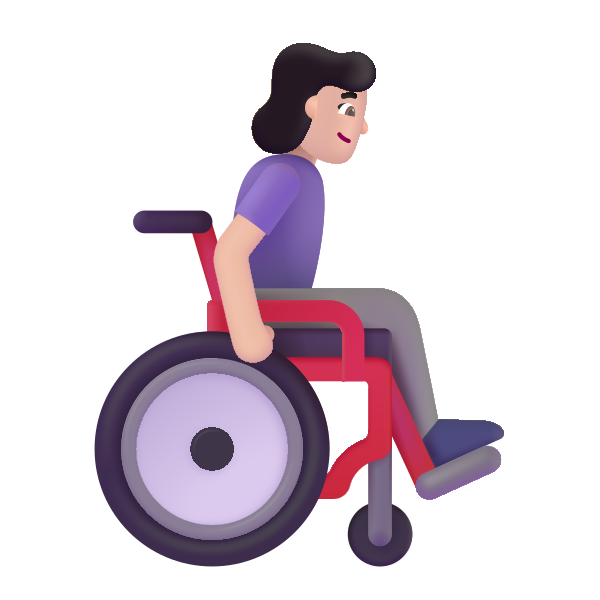 Woman In Manual Wheelchair Facing Right Color Light