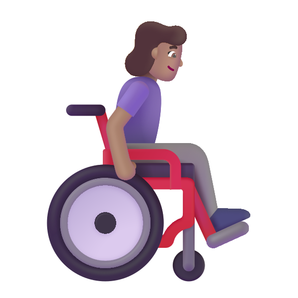 Woman In Manual Wheelchair Facing Right Color Medium Vector