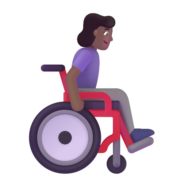 Woman In Manual Wheelchair Facing Right Color Medium Dark Vector