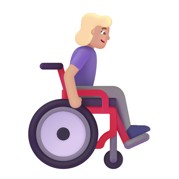 Woman In Manual Wheelchair Facing Right Color Medium Light Vector