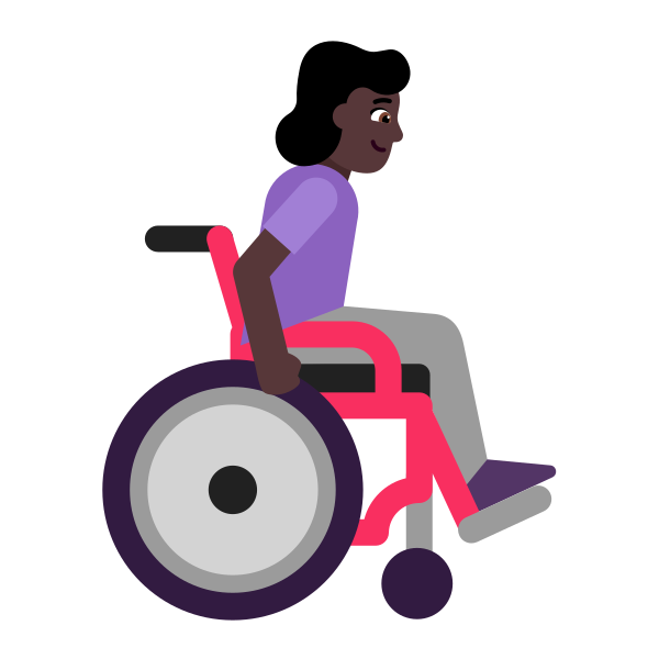 Woman In Manual Wheelchair Facing Right Flat Dark Vector