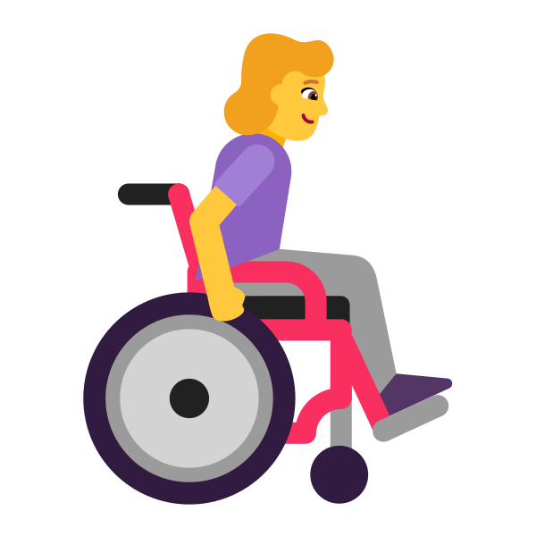 Woman In Manual Wheelchair Facing Right Flat Default Vector