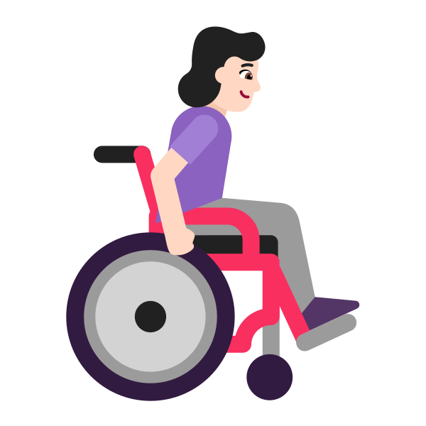 Woman In Manual Wheelchair Facing Right Flat Light
