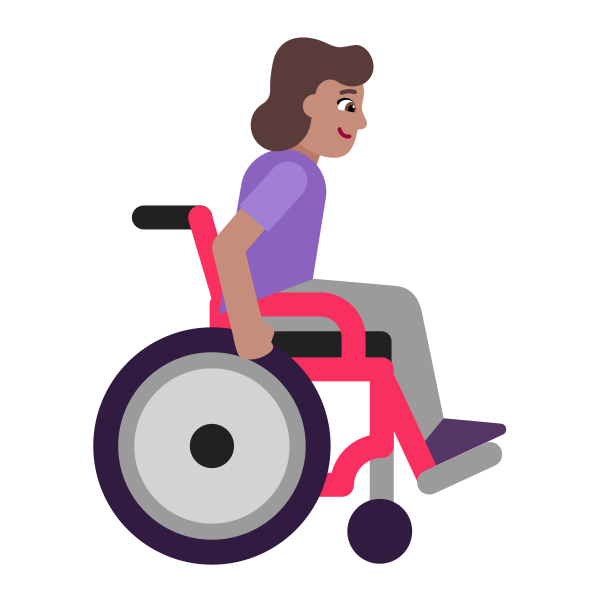 Woman In Manual Wheelchair Facing Right Flat Medium Vector