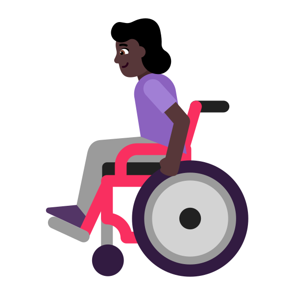 Woman In Manual Wheelchair Flat Dark Vector