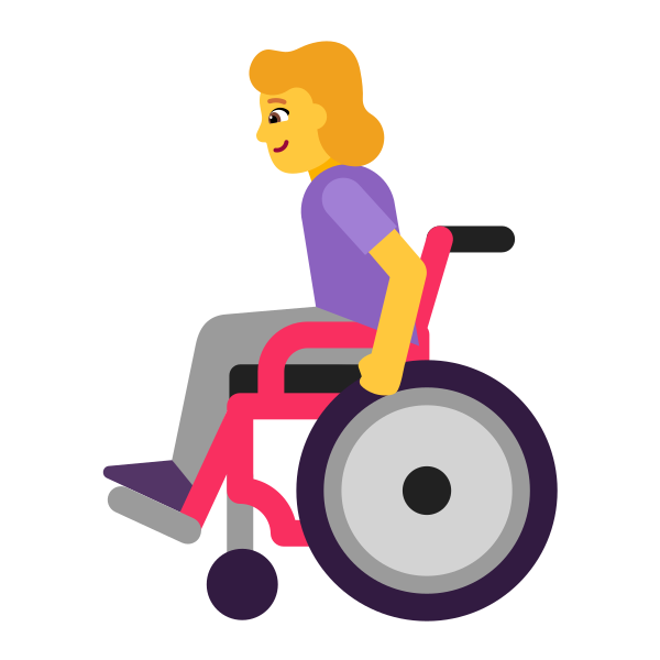Woman In Manual Wheelchair Flat Default Vector
