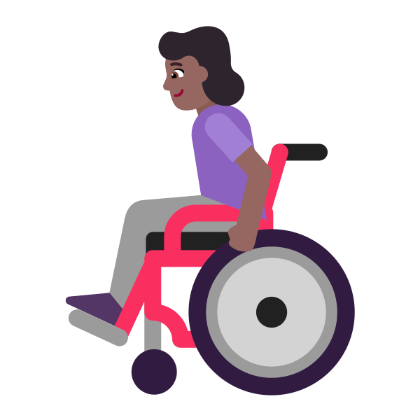 Woman In Manual Wheelchair Flat Medium Dark