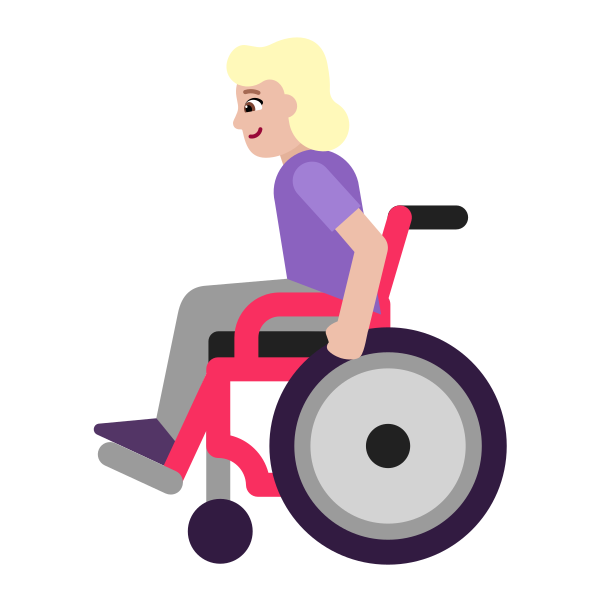 Woman In Manual Wheelchair Flat Medium Light Vector