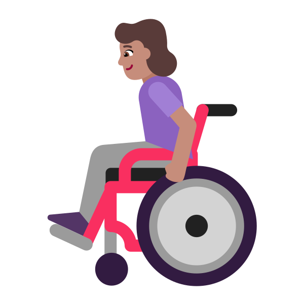 Woman In Manual Wheelchair Flat Medium