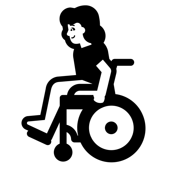 Woman In Manual Wheelchair High Contrast Default Vector