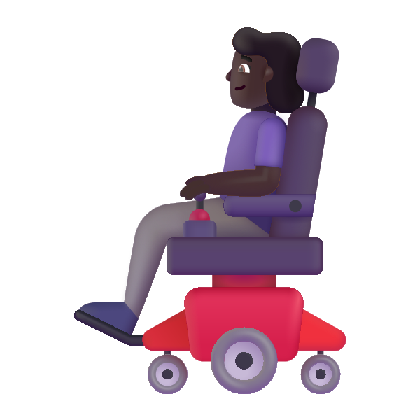 Woman In Motorized Wheelchair Color Dark Vector