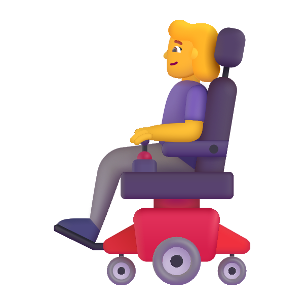 Woman In Motorized Wheelchair Color Default Vector