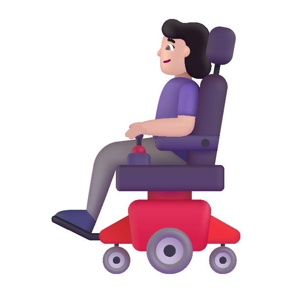 Woman In Motorized Wheelchair Color Light Vector