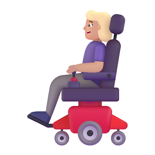 Woman In Motorized Wheelchair Color Medium Light Vector