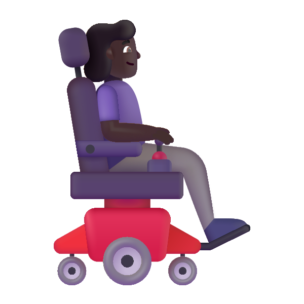 Woman In Motorized Wheelchair Facing Right Color Dark