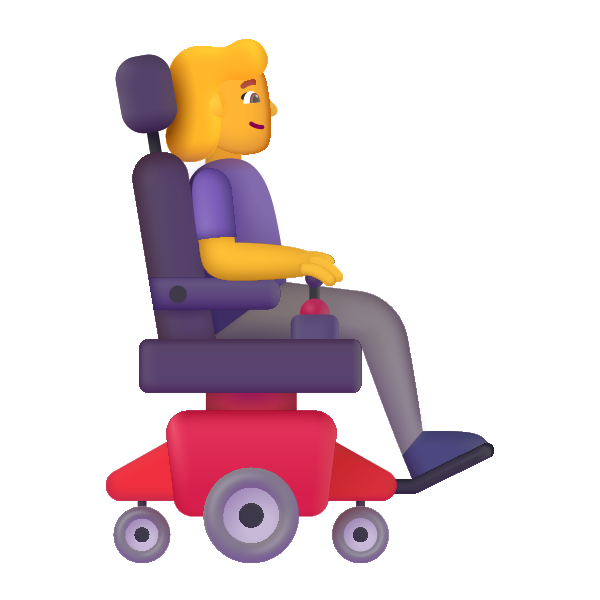 Woman In Motorized Wheelchair Facing Right Color Default Vector