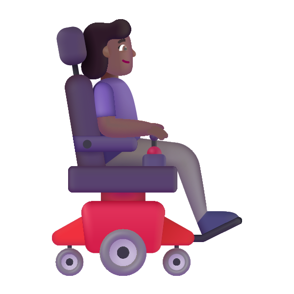 Woman In Motorized Wheelchair Facing Right Color Medium Dark
