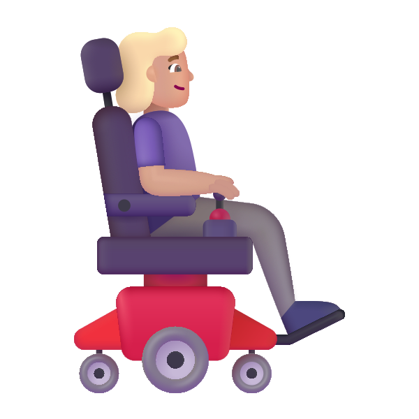 Woman In Motorized Wheelchair Facing Right Color Medium Light Vector