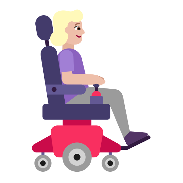 Woman In Motorized Wheelchair Facing Right Flat Medium Light
